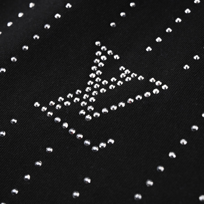 LOUIS VUITTON Crystal Embellished Cotton T Shirt