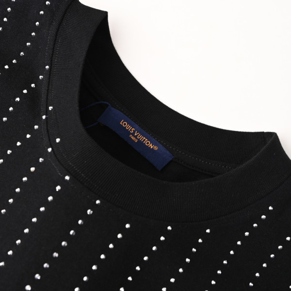 LOUIS VUITTON Crystal Embellished Cotton T Shirt