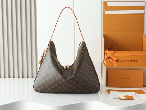 LOUIS VUITTON Coated Canvas Handbag Shoulder Bag Medium Size Women's Brown M12098 size 40*11*31 cm