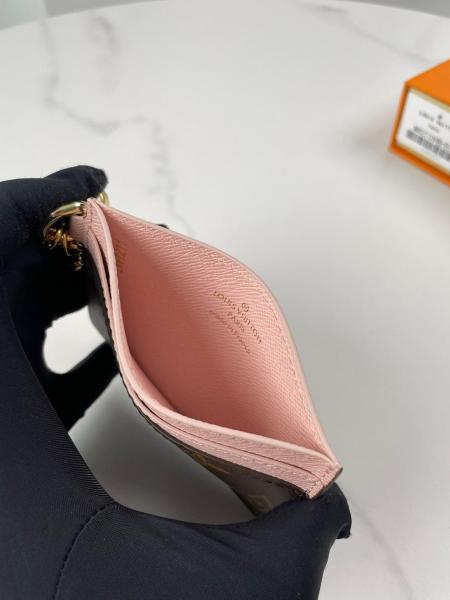 LOUIS VUITTON CHARMS Coated Canvas With Leather Card Holder Women's Brown M82739 size 10.16*0.25*7.37 cm