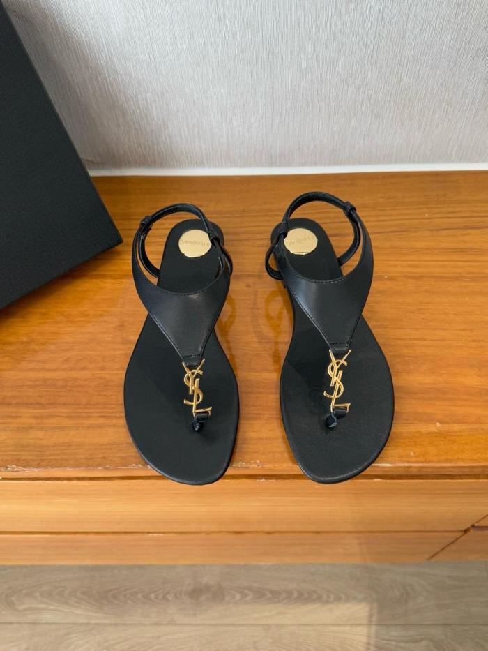 SAINT LAURENT CASSANDRA Strap Sandals Women's Black