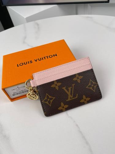 LOUIS VUITTON CHARMS Coated Canvas With Leather Card Holder Women's Brown M82739 size 10.16*0.25*7.37 cm