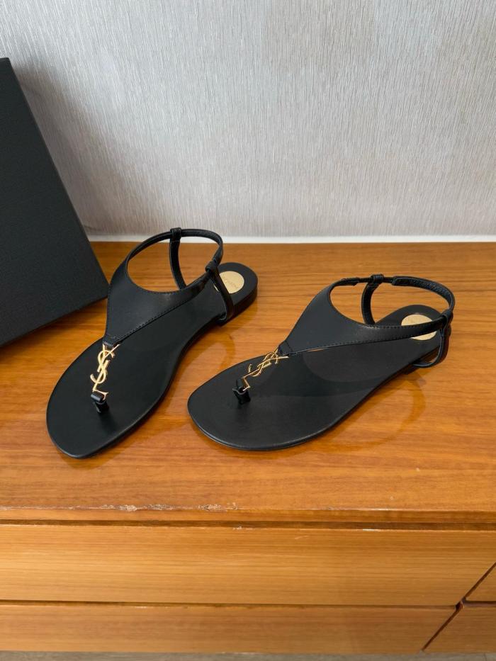 SAINT LAURENT CASSANDRA Strap Sandals Women's Black