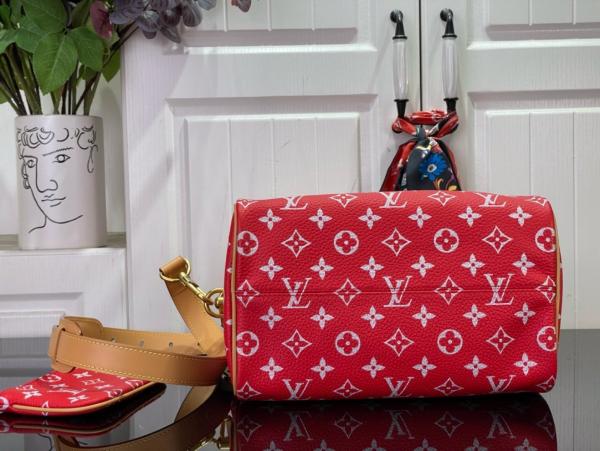LOUIS VUITTON Speedy P9 Bandoulière 25 Monogram Leather Red M24425 size 25*15*15 cm