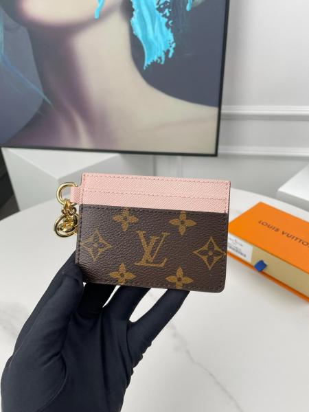 LOUIS VUITTON CHARMS Coated Canvas With Leather Card Holder Women's Brown M82739 size 10.16*0.25*7.37 cm