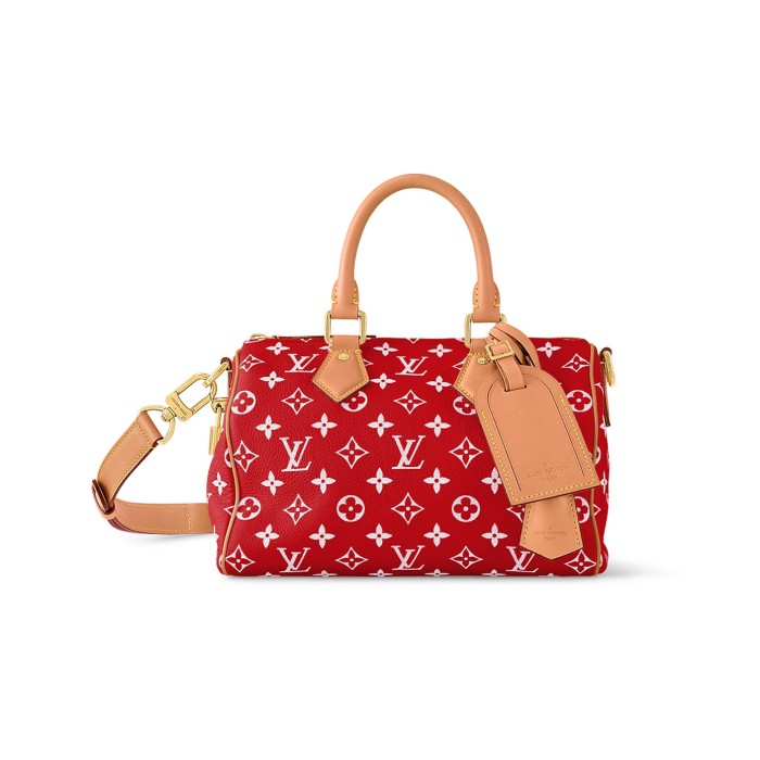 LOUIS VUITTON Speedy P9 Bandoulière 25 Monogram Leather Red M24425 size 25*15*15 cm