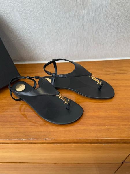 SAINT LAURENT CASSANDRA Strap Sandals Women's Black