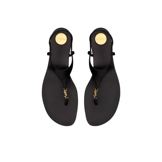 SAINT LAURENT CASSANDRA Strap Sandals Women's Black