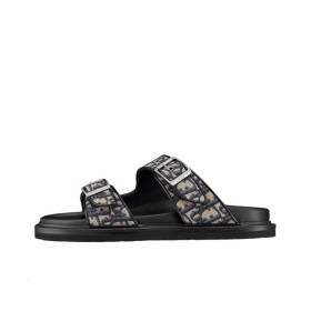 DIOR Aqua Sandal Beige Black DIOR Oblique Jacquard