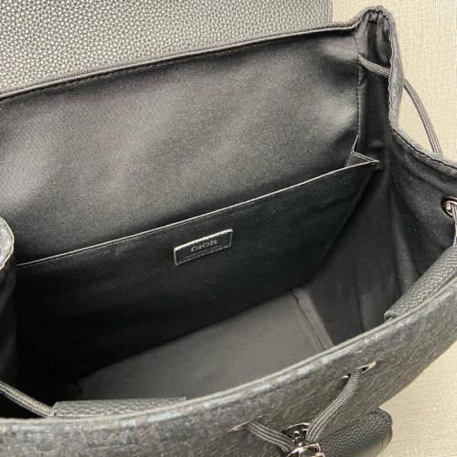 DIOR OBLIQUE Grained Calfskin Backpack Men's Black 1ADBA200YKS-H03E size 26.5*15*40 cm
