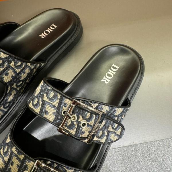 DIOR Aqua Sandal Beige Black DIOR Oblique Jacquard