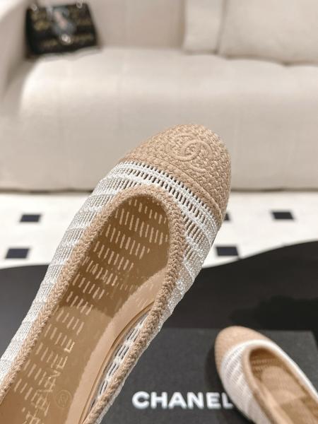 CHANEL Casual Single Shoes Women's White Beige