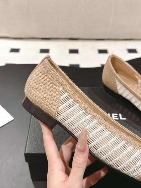 CHANEL Casual Single Shoes Women's White Beige