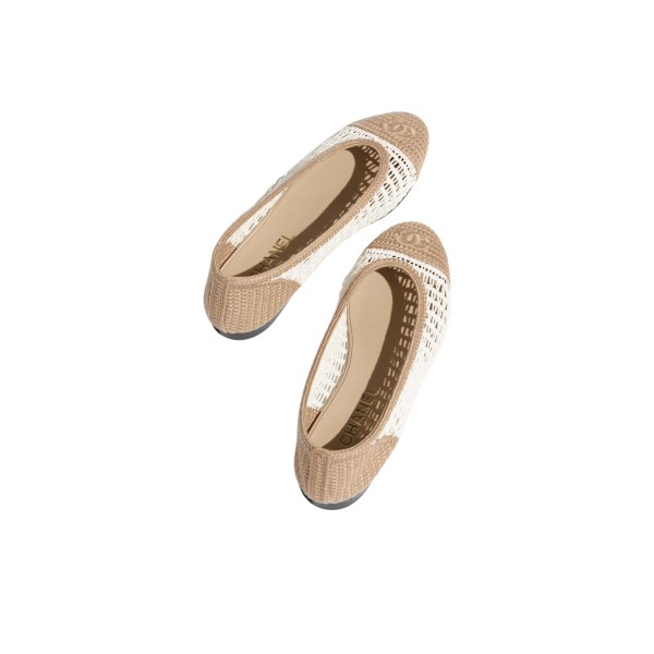 CHANEL Casual Single Shoes Women's White Beige