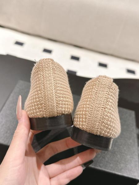 CHANEL Casual Single Shoes Women's White Beige