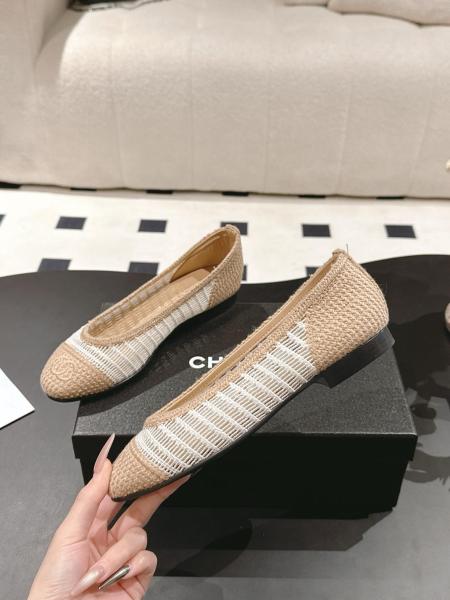 CHANEL Casual Single Shoes Women's White Beige