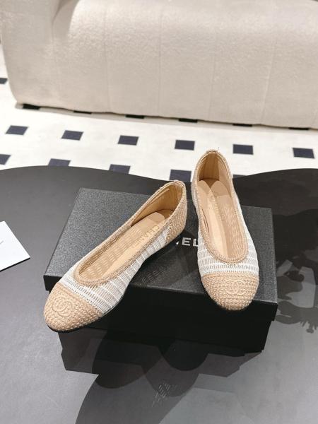 CHANEL Casual Single Shoes Women's White Beige