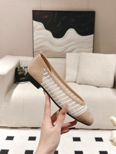 CHANEL Casual Single Shoes Women's White Beige