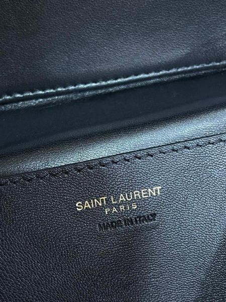 SAINT LAURENT GABYVanity Sheepskin One Shoulder Crossbody Clutches Mini Women's Black 766731-1EL07-1000 size 18*6.5*11 cm