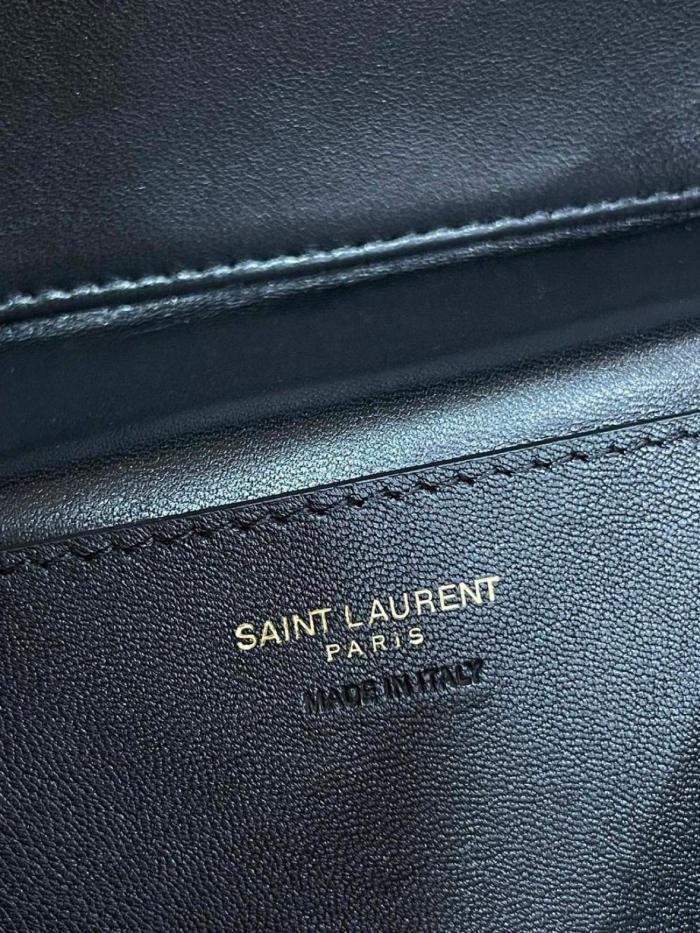 SAINT LAURENT GABYVanity Sheepskin One Shoulder Crossbody Clutches Mini Women's Black 766731-1EL07-1000 size 18*6.5*11 cm