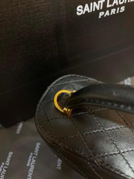 SAINT LAURENT GABYVanity Sheepskin One Shoulder Crossbody Clutches Mini Women's Black 766731-1EL07-1000 size 18*6.5*11 cm