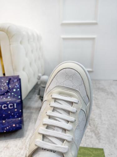 GUCCI Gg Canvas Trainer 'White Grey'