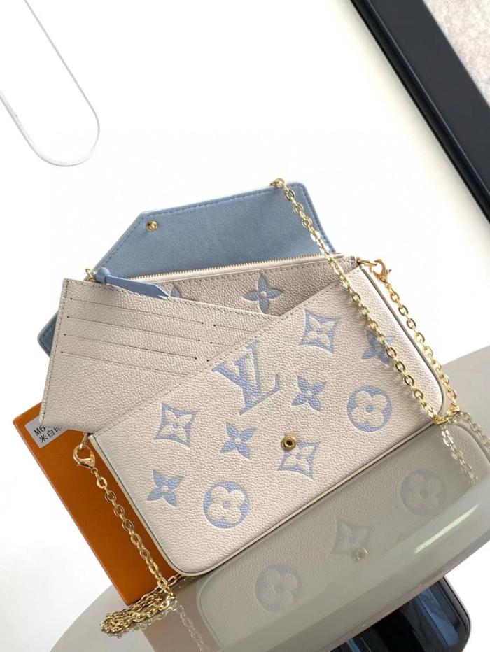 LOUIS VUITTON Pochette Félicie Monogram Empreinte Leather M83025 size 21*3*12 cm