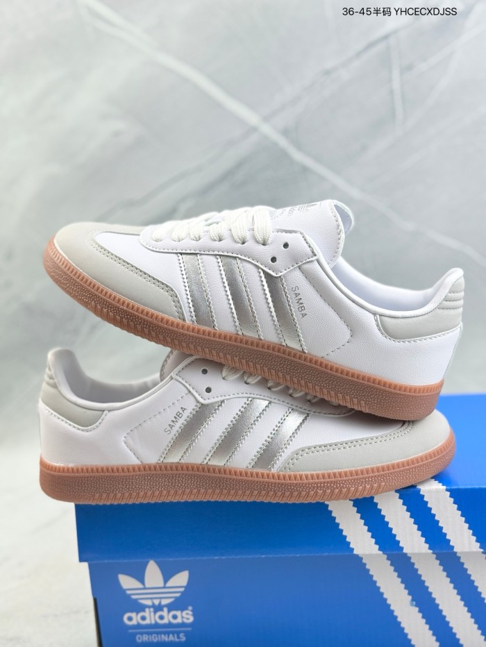 adidas Samba OG White Silver Metallic Grey