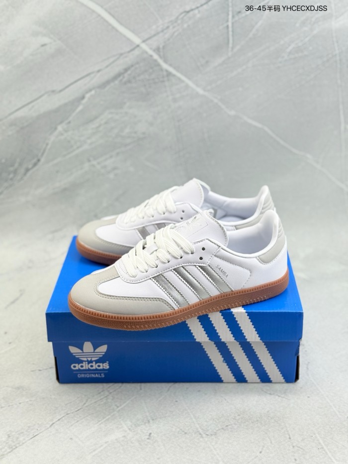 adidas Samba OG White Silver Metallic Grey