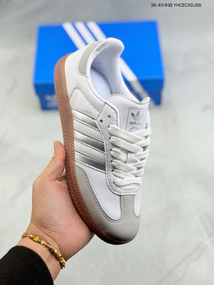 adidas Samba OG White Silver Metallic Grey