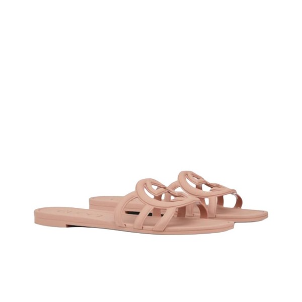 GUCCI Interlocking Slide Slippers Women's Light Beige