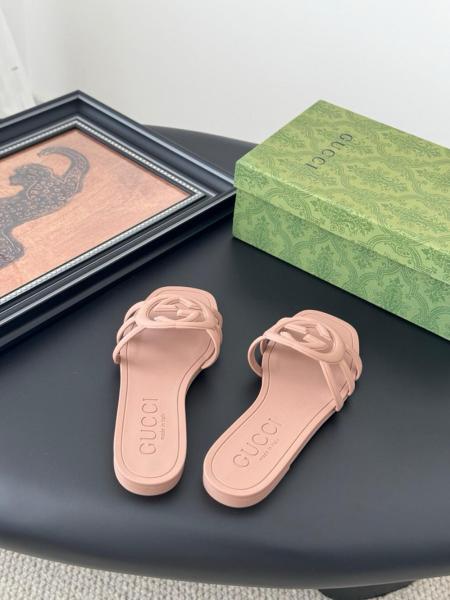 GUCCI Interlocking Slide Slippers Women's Light Beige