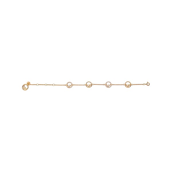 FENDI Fendi hollow pattern decoration bracelet women's gold 