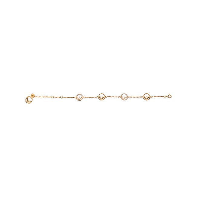 FENDI Fendi hollow pattern decoration bracelet women's gold 