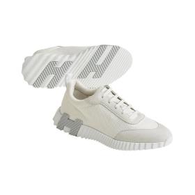 HERMES Bouncing Low Top Sports Casual Shoes Men's Beige Gray
