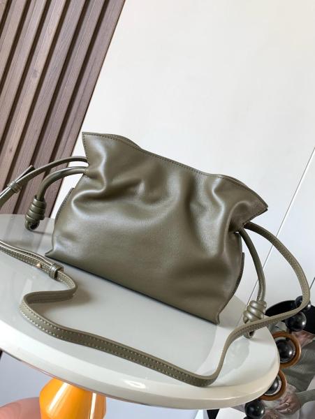 LOEWE Flamenco Nappa Cowhide Shoulder Bag, Crossbody Bag, Handbag Mini Women's Dark Khaki Green A411FC2X73-3969 size 23.9*9*18 cm