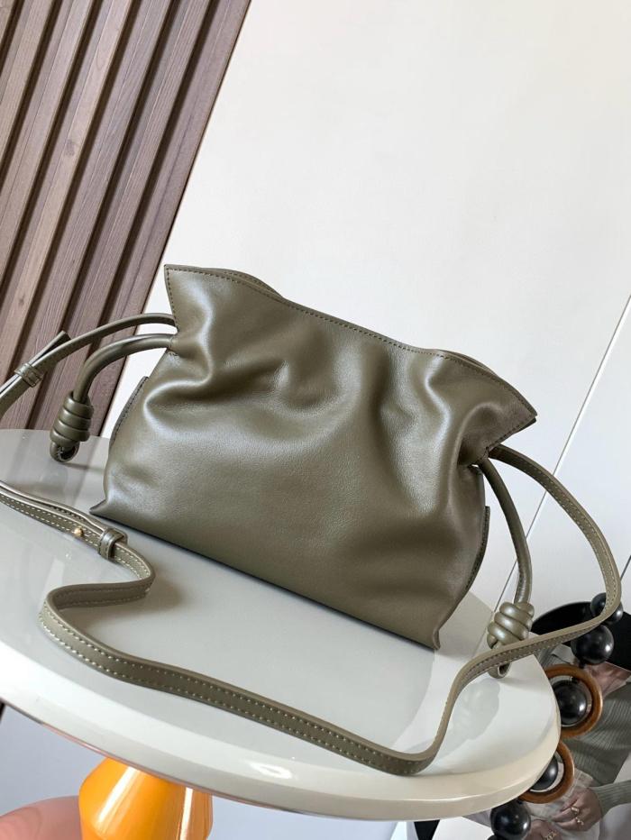 LOEWE Flamenco Nappa Cowhide Shoulder Bag, Crossbody Bag, Handbag Mini Women's Dark Khaki Green A411FC2X73-3969 size 23.9*9*18 cm