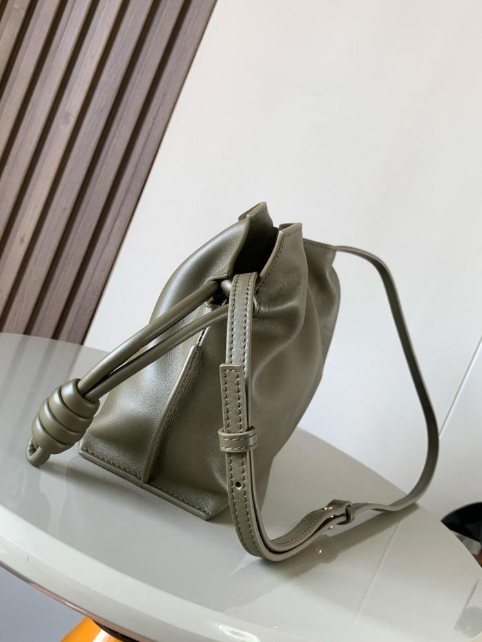LOEWE Flamenco Nappa Cowhide Shoulder Bag, Crossbody Bag, Handbag Mini Women's Dark Khaki Green A411FC2X73-3969 size 23.9*9*18 cm