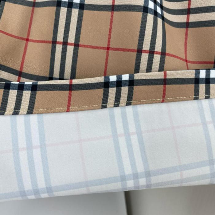 Burberry Check pattern lace-up casual shorts men's brown