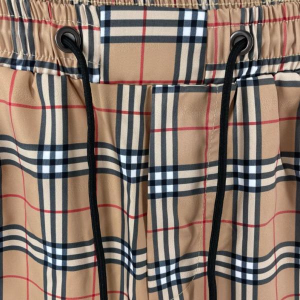 Burberry Check pattern lace-up casual shorts men's brown