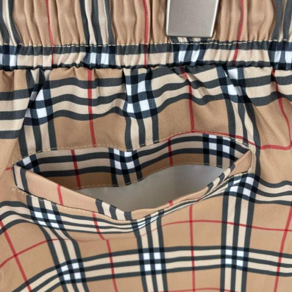 Burberry Check pattern lace-up casual shorts men's brown
