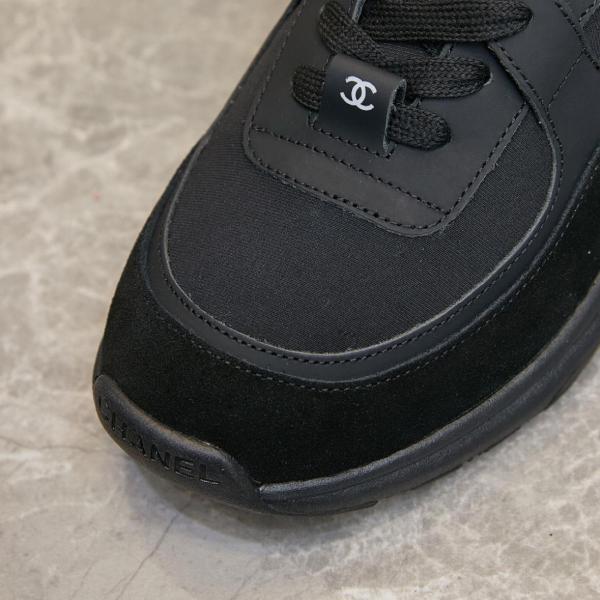 CHANEL Low Top Trainer Cc Triple Black Suede