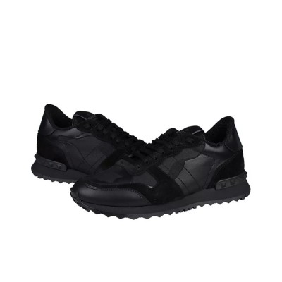 Valentino Rockrunner Breathable Low-Top Casual Athletic Shoes Black