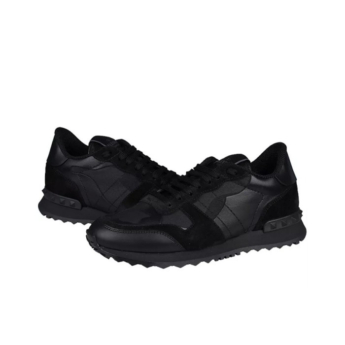 Valentino Rockrunner Breathable Low-Top Casual Athletic Shoes Black