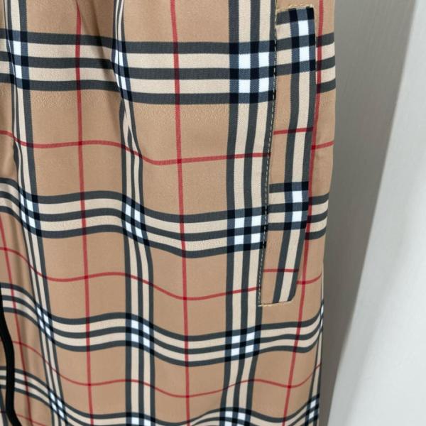 Burberry Check pattern lace-up casual shorts men's brown