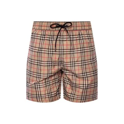 Burberry Check pattern lace-up casual shorts men's brown