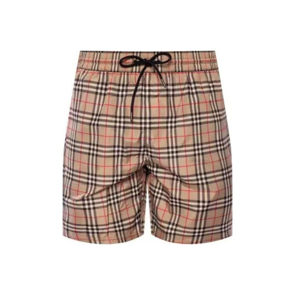 Burberry Check pattern lace-up casual shorts men's brown