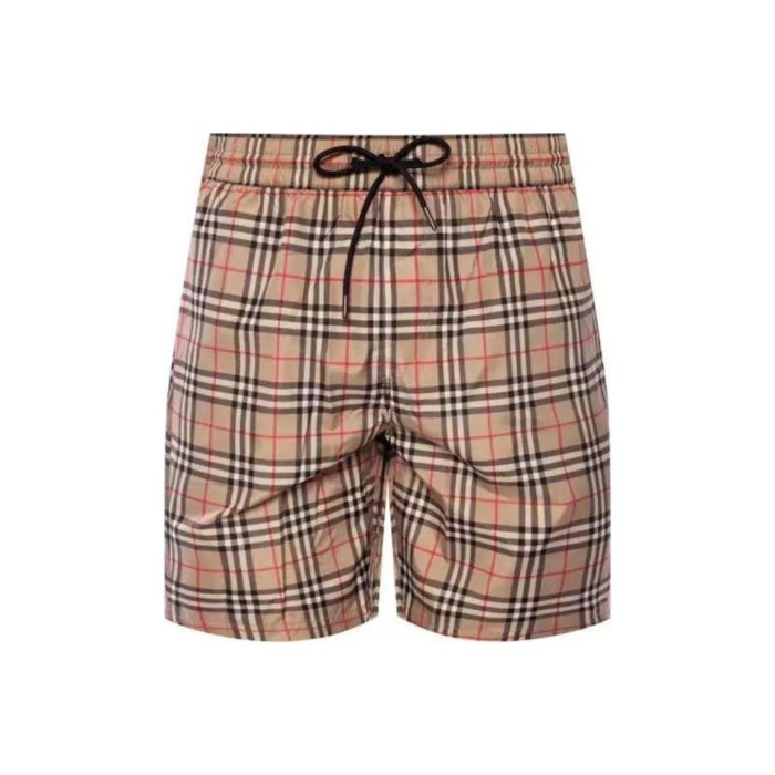 Burberry Check pattern lace-up casual shorts men's brown