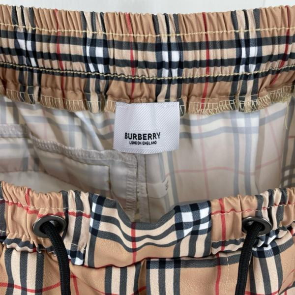 Burberry Check pattern lace-up casual shorts men's brown