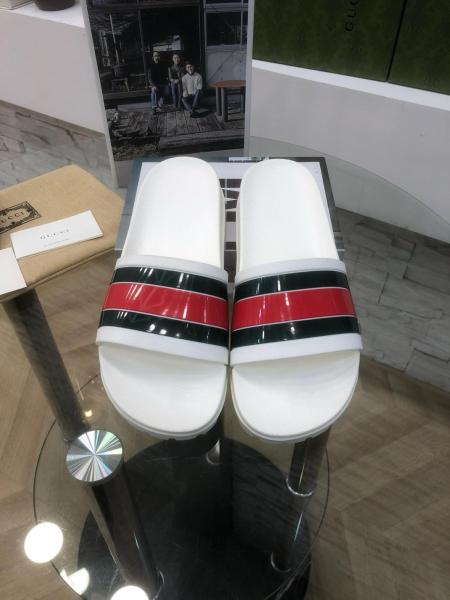 GUCCI Web Slide Sandal White